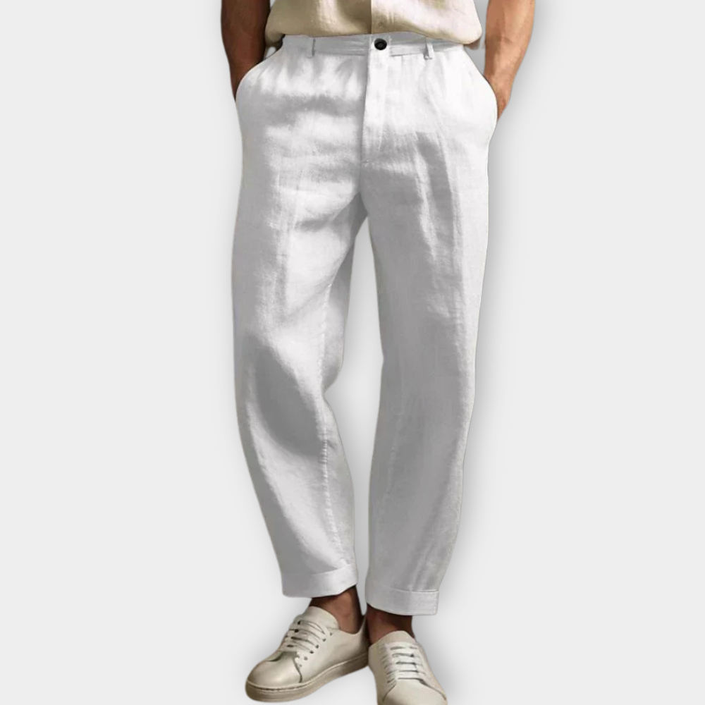 Variant image for Men's Linen Pants Beige Blend | Han-7