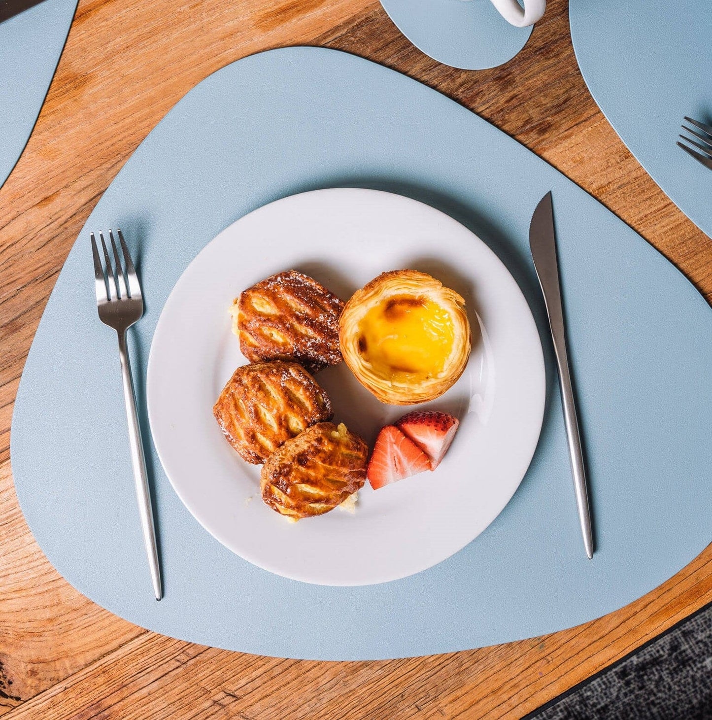 Variant image for Home Placemat Set Gray PU Leather | Emilie-7