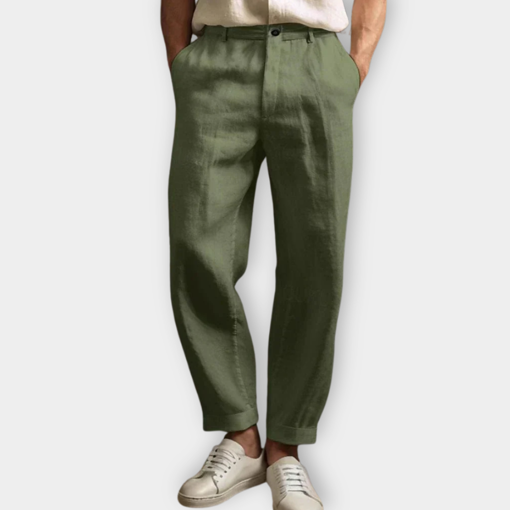 Variant image for Men's Linen Pants Beige Blend | Han-19