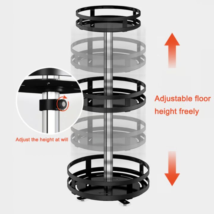 360° Rotating Spice Rack Organizer – Adjustable Kitchen Spice Storage Solution with Customizable Shelves 5