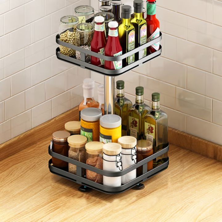 360° Rotating Spice Rack Organizer – Adjustable Kitchen Spice Storage Solution with Customizable Shelves 7