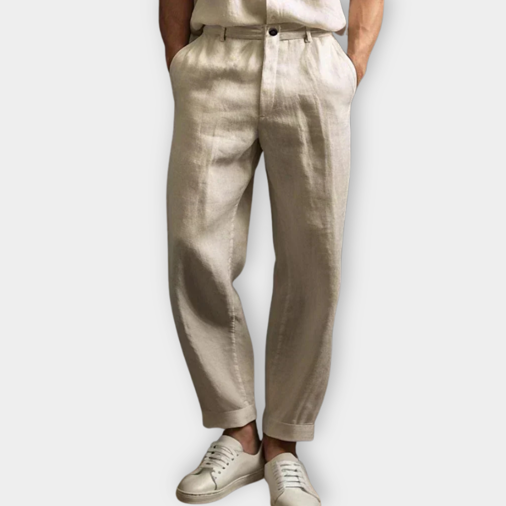 Variant image for Men's Linen Pants Beige Blend | Han-1