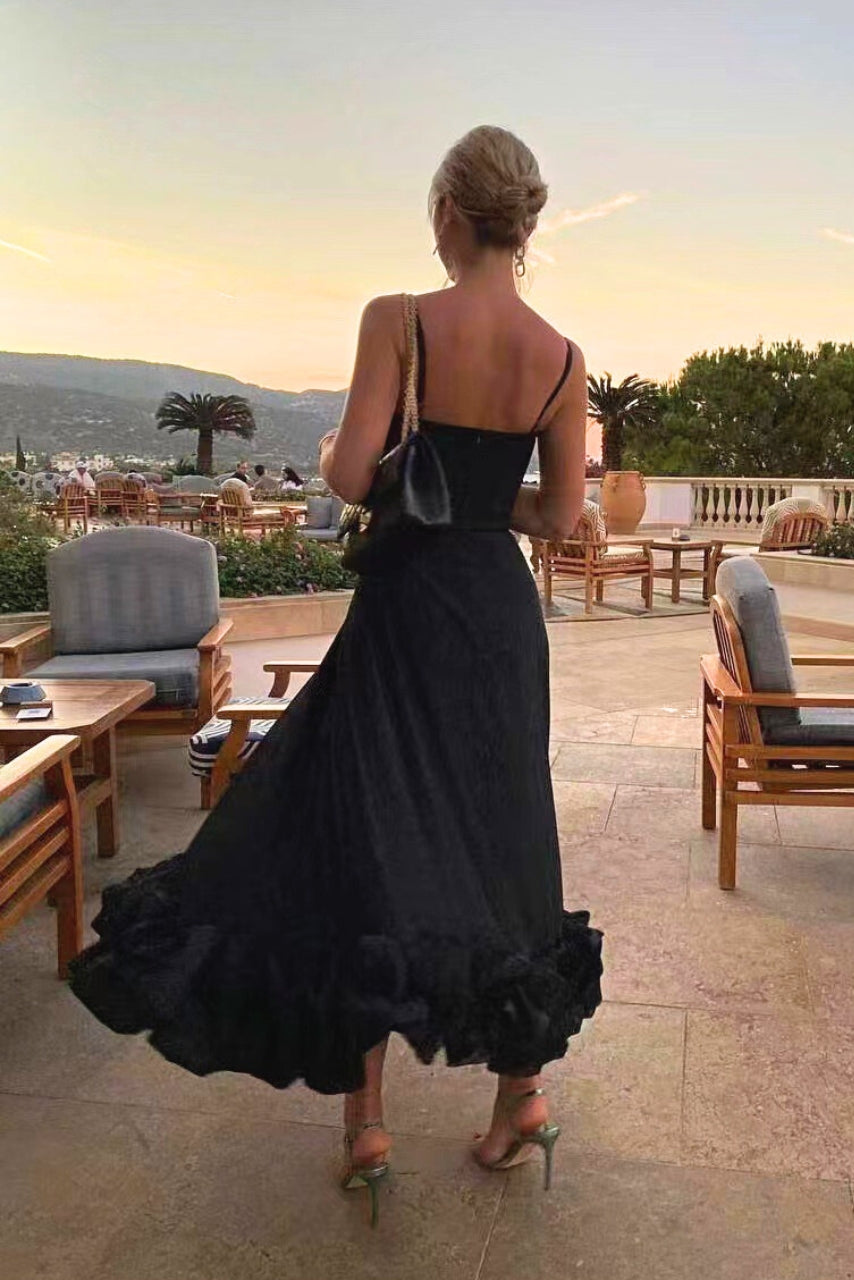 Women Elegant Ruffled Midi Dress | Amara