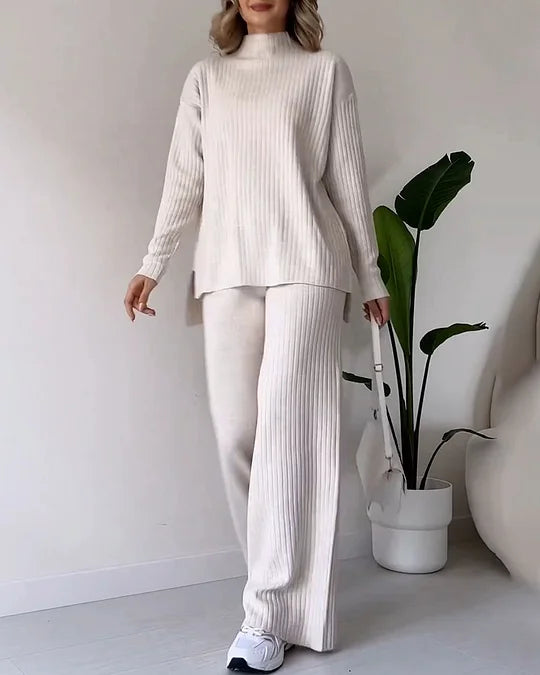 Women Ribbed Knit Lounge Set | Zainab