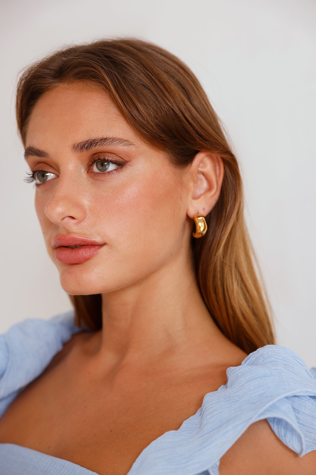 Women Hoop Earrings Gold Plated Metal | Havana-3