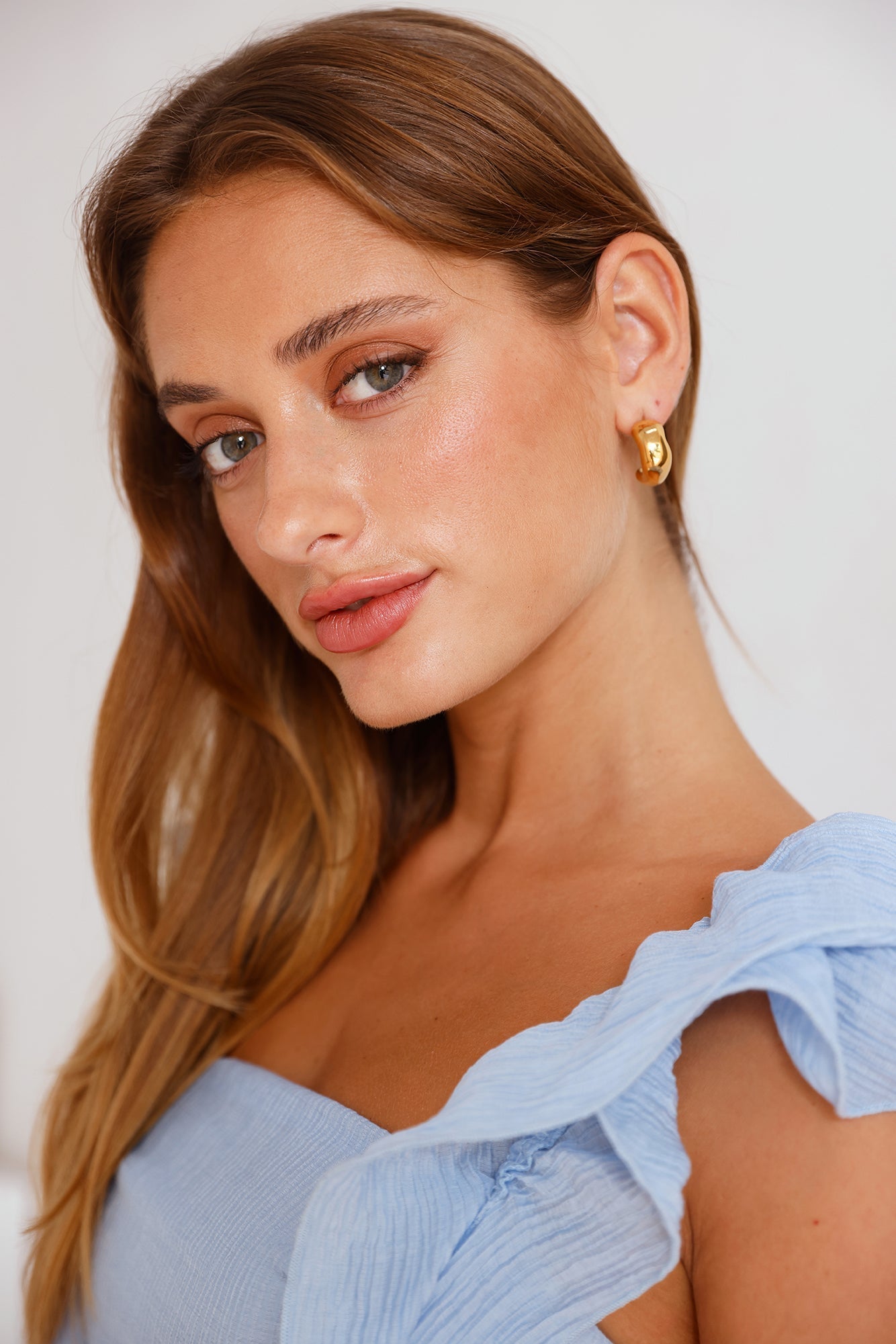 Women Hoop Earrings Gold Plated Metal | Havana-2