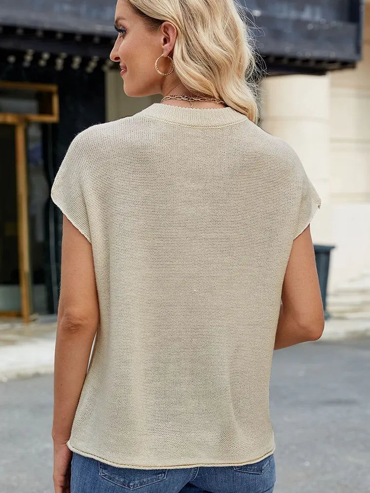 Women Knitted Vest White Lightweight | Summer Breeze-4