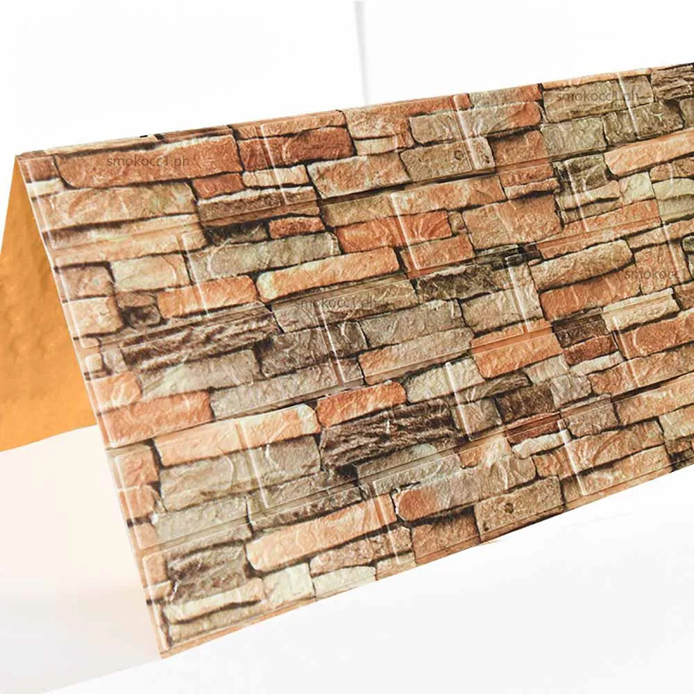 3D Foam Wall Decal - Waterproof Self-Adhesive Brick Wall Sticker Decor, 77x70cm for Home Interior Design 17