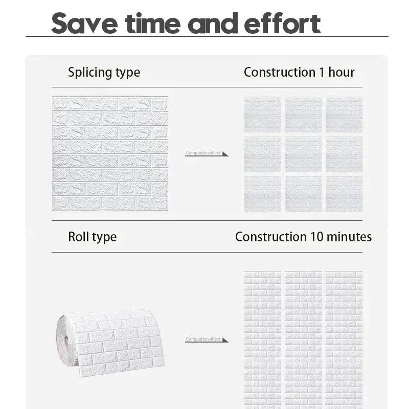 3D Self-Adhesive Foam Brick Wallpaper – Waterproof Antique Design for Living Room, Bedroom, Easy Peel and Stick Installation 2