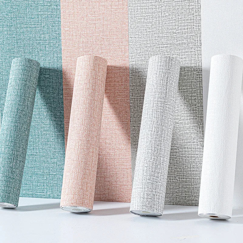 3D Textured Removable Wallpaper – Self-Adhesive Linen Foam Wall Stickers for Easy Home Decor, Waterproof, 50cm 2