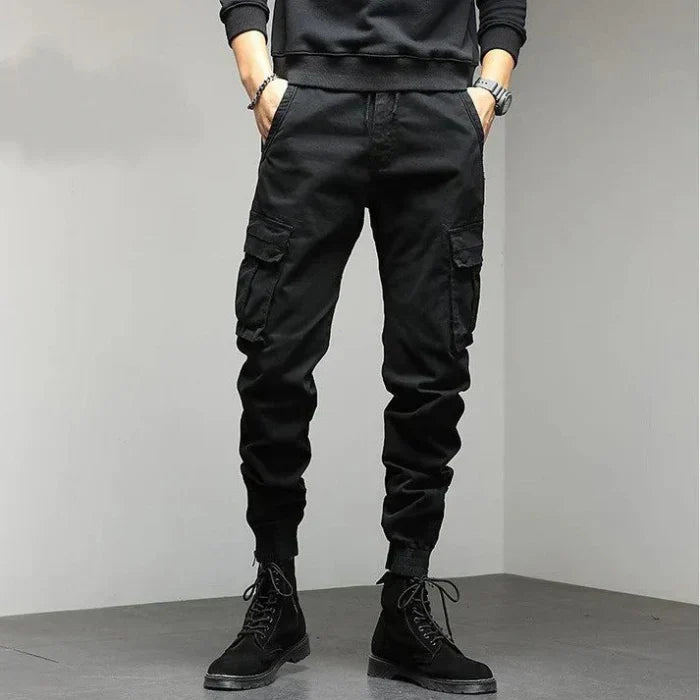 Variant image for Men's Cargo Jogger Pants Black Cotton | Henrik-10