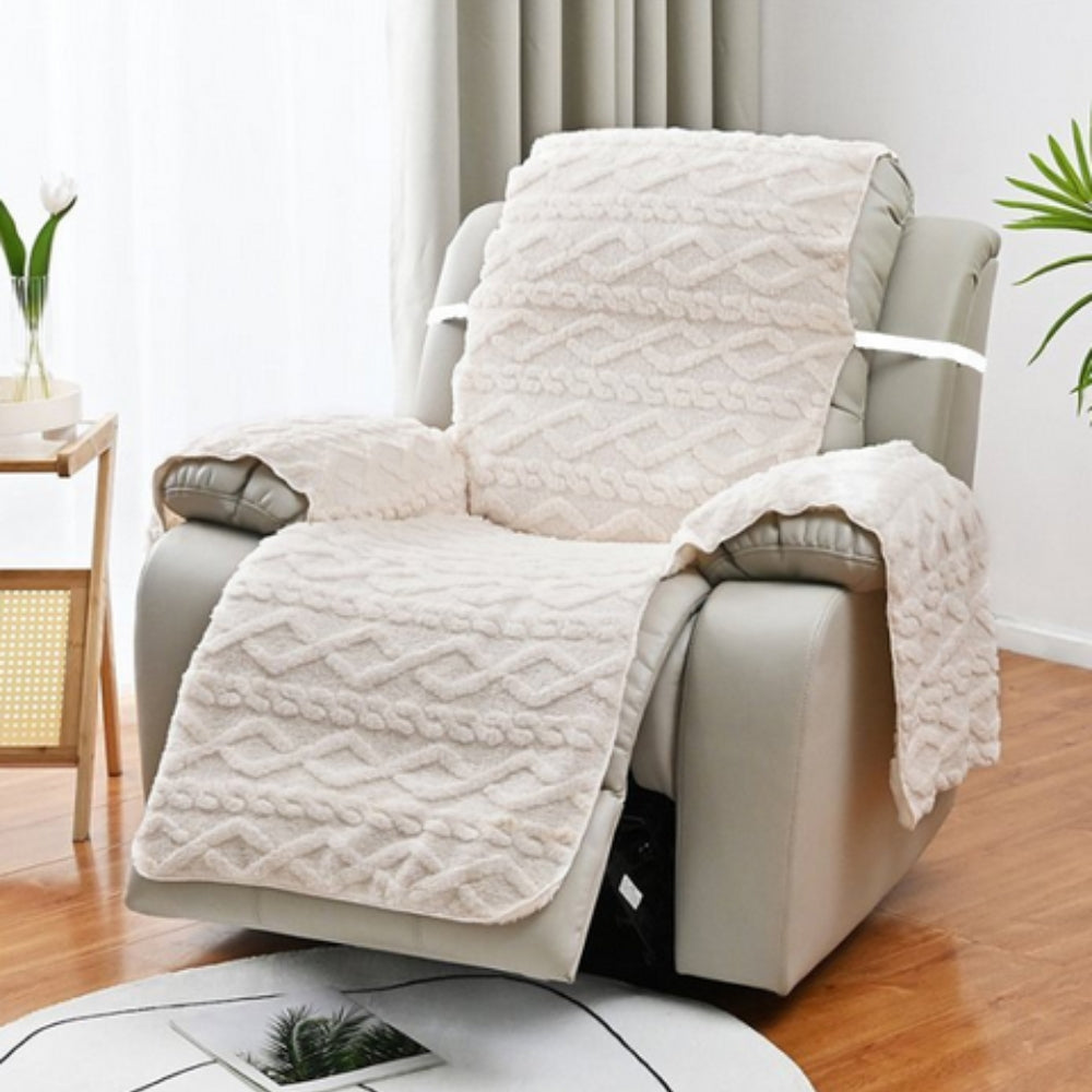 Recliner Chair Slipcovers Diamond Pattern Microfibre | Elegant Comfort 1