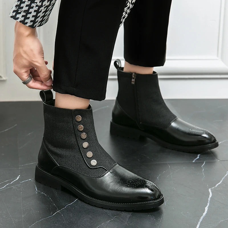 Men Modern Buttoned Ankle Boots | Alexander