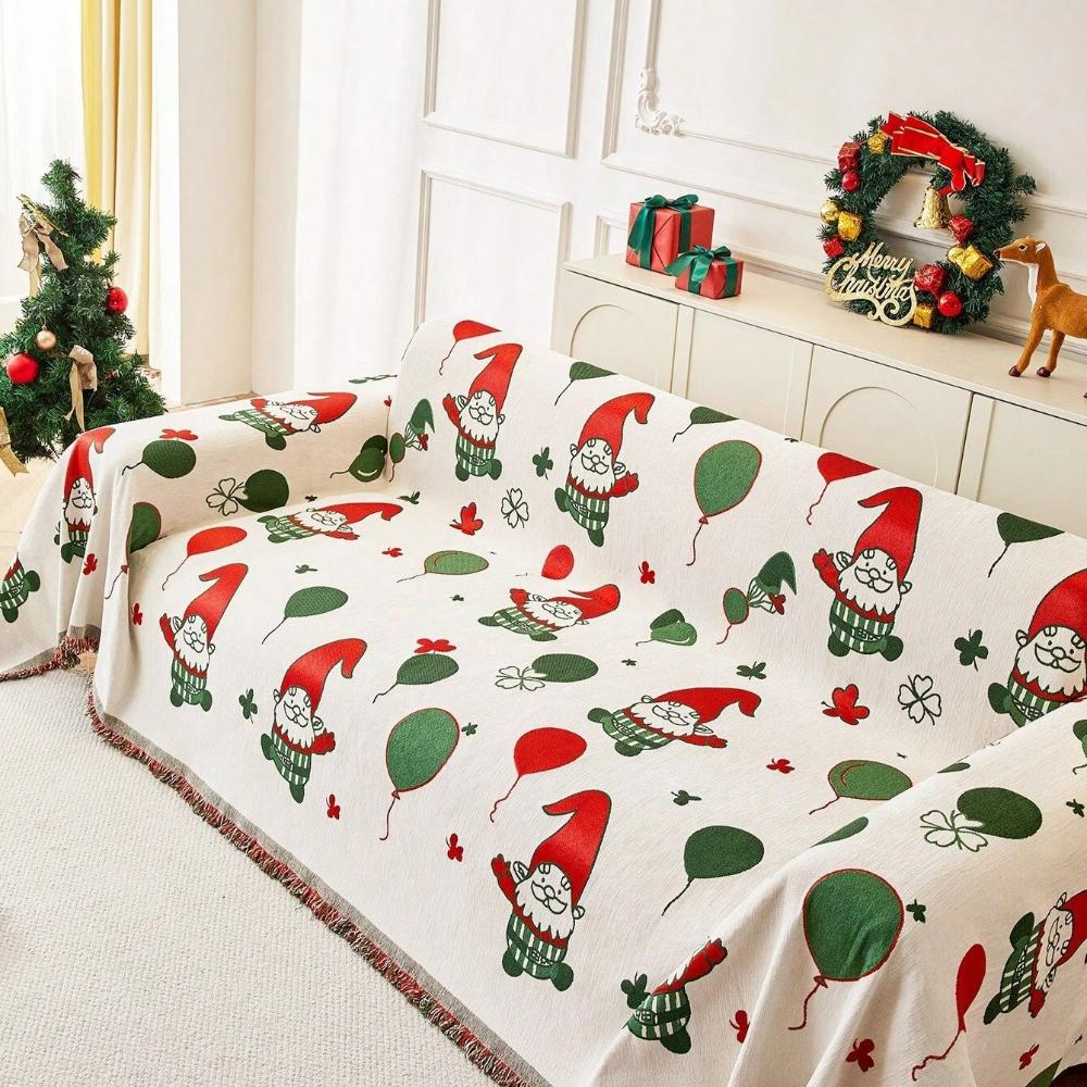 Sofa Cover Red Thickened Fabric | Festive Gnome Design 5
