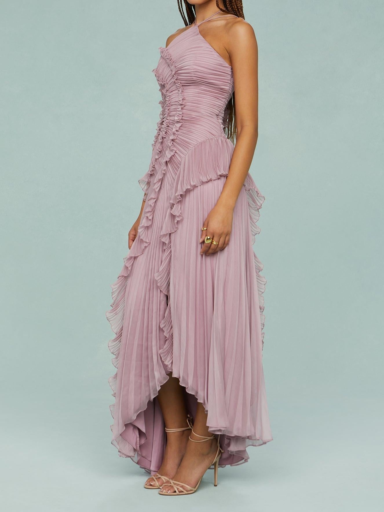 Women Maxi Dress Blue Polyester | Ocean Breeze-3