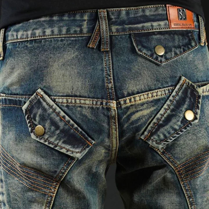Men's Denim Pants Vintage Wash Cotton | Niels-3