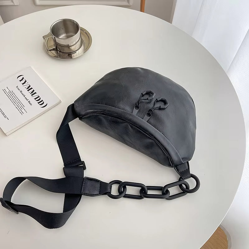 Women Sleek Leather Crossbody Waist Bag | Anika