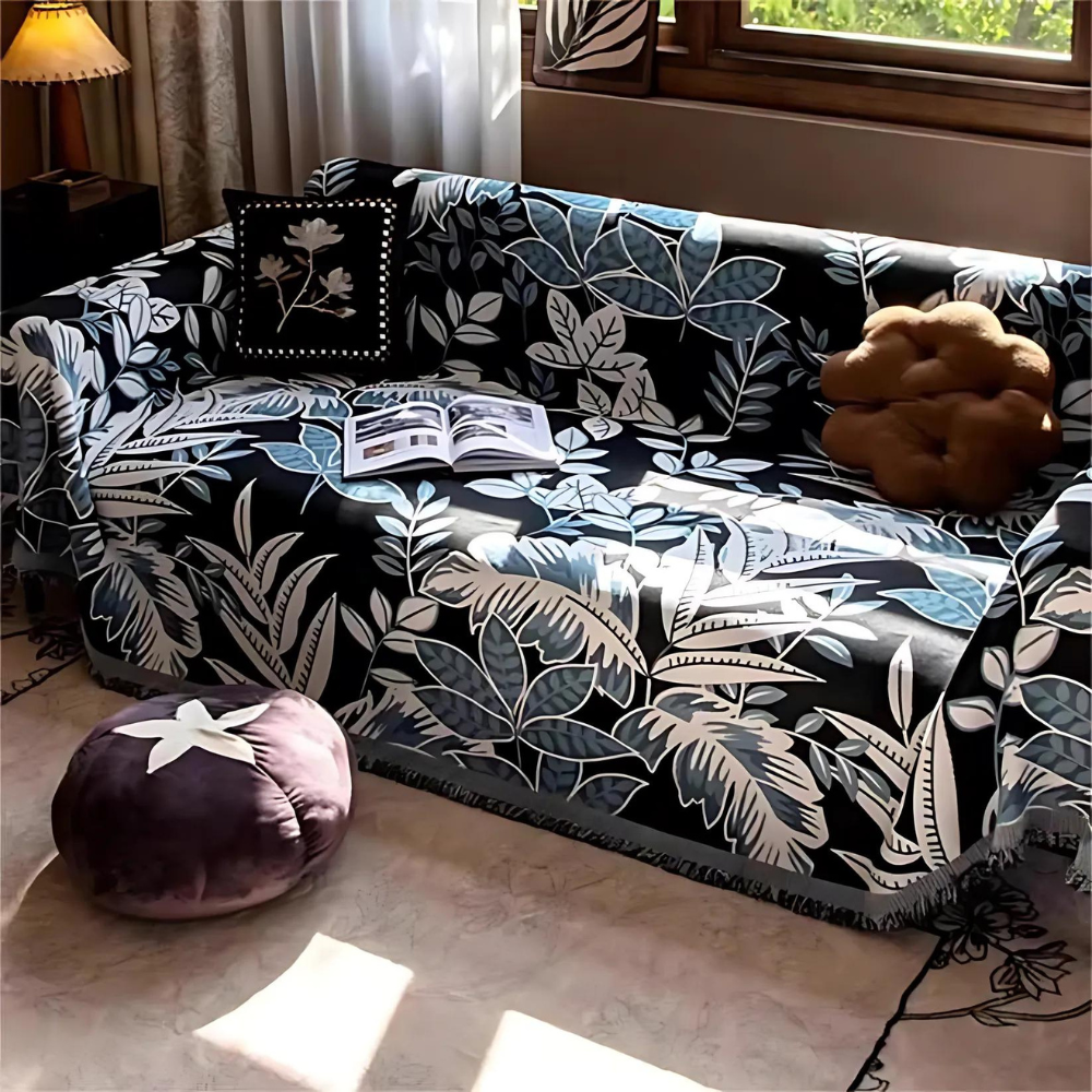 Sofa Cover Green Chenille | Vintage Charm 2
