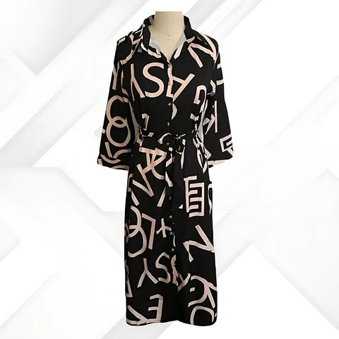 Women Abstract Print Button-Down Midi Dress | Olivia