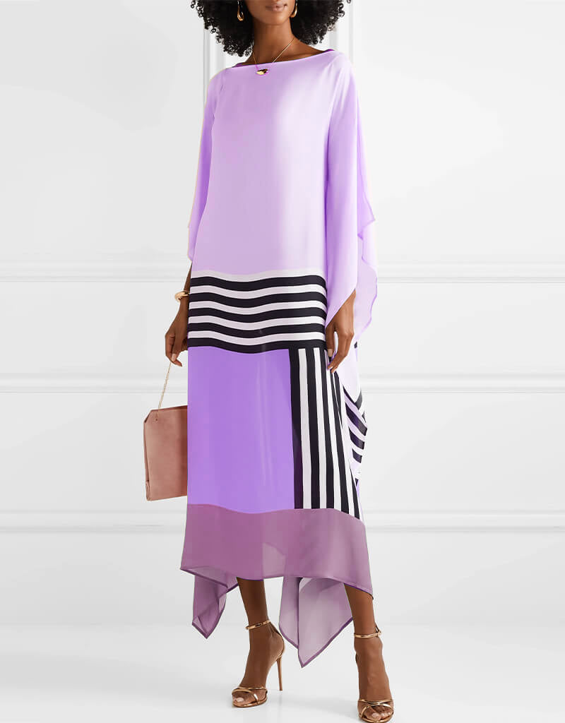 Women Midi Dress Multi Stripe Cotton | Shara-5