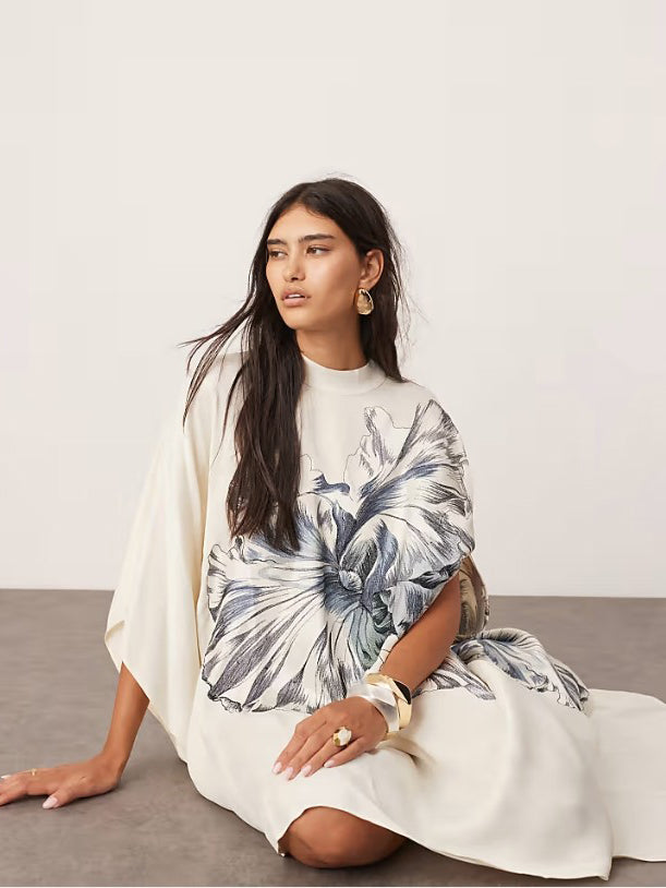 Women Midi Dress Floral Chiffon | Bella-3