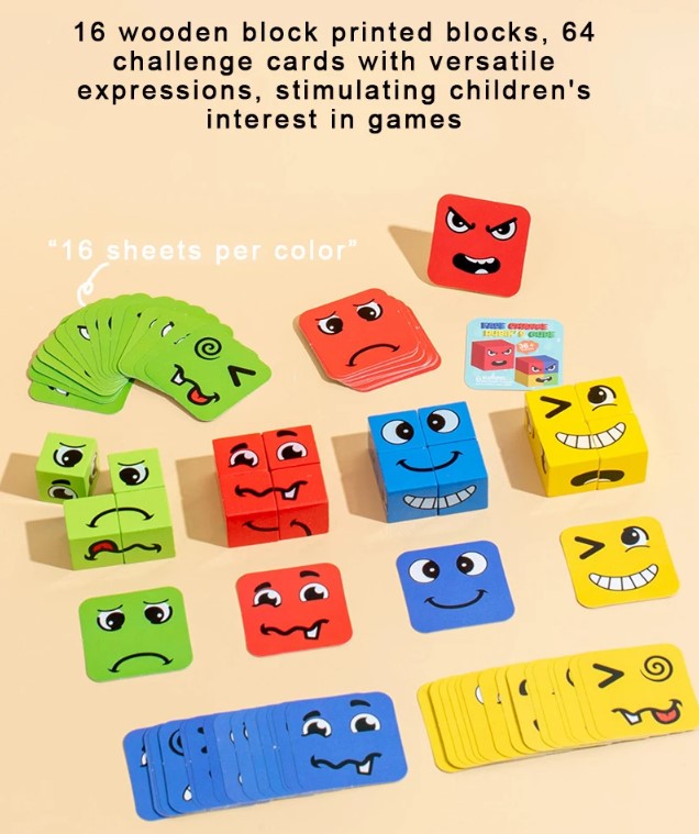 Kids Game Wooden Face Race Game | Fun Emoticon Challenge-3