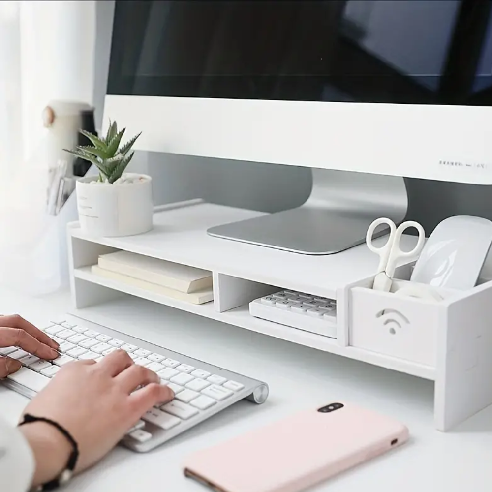 Monitor Stand for Desk Black Wood | Elegant Design 3