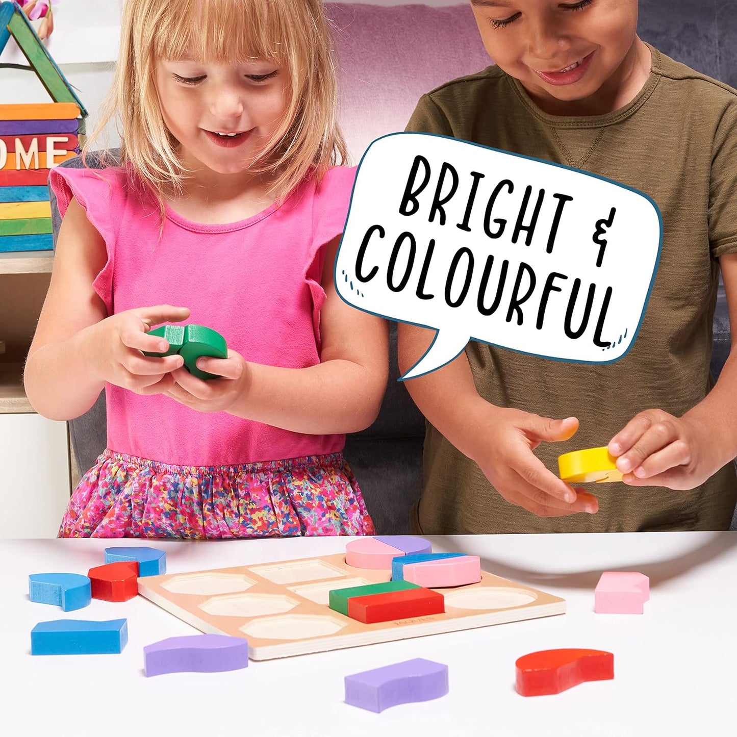 Educational Toy Shape Matching Board Wooden | Learning Fun-3