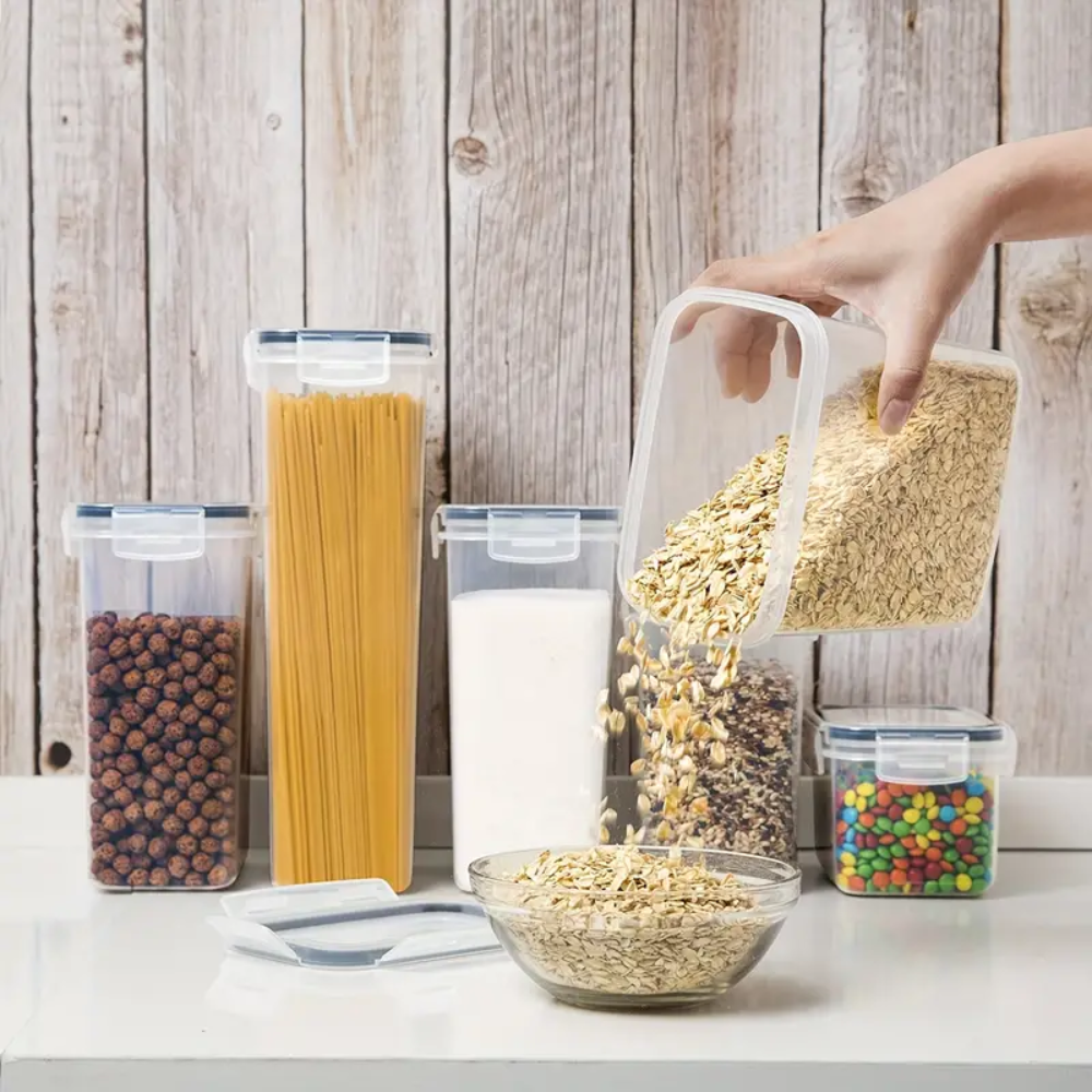 Airtight Kitchen Storage Containers Clear Plastic | Essential Pantry Organizer 4