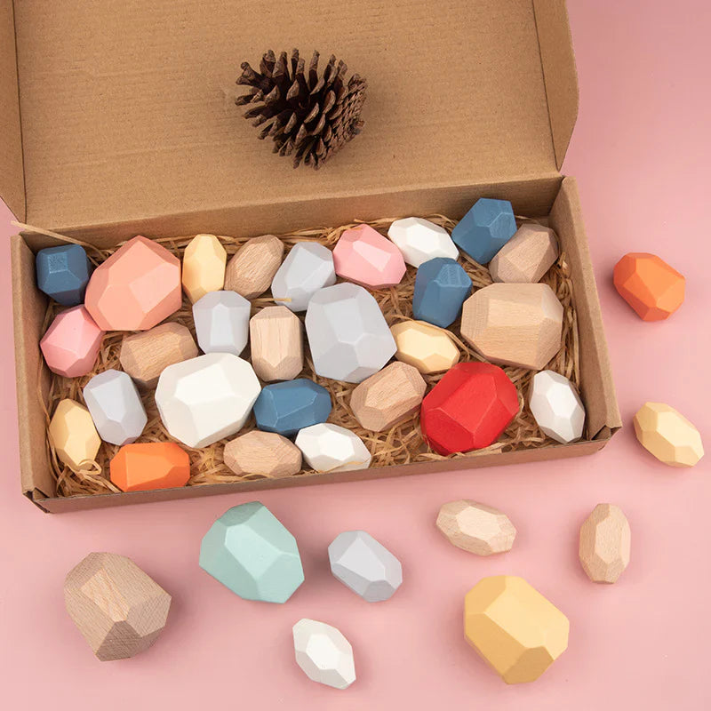 Kids Wooden Balancing Stones Sorting Game Eco-Friendly | Creative Playtime-3