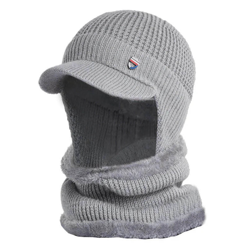 Men Knitted Winter Cap & Neck Warmer Set | Walter