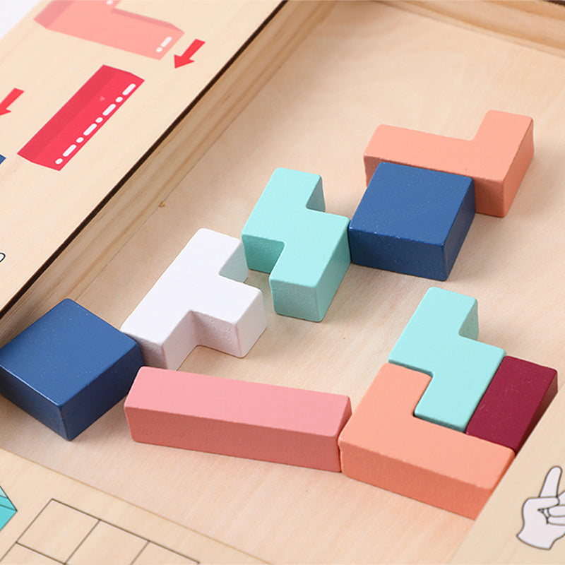 Kids Puzzle Board 2 In 1 Colorful Wooden | Brain Booster-3