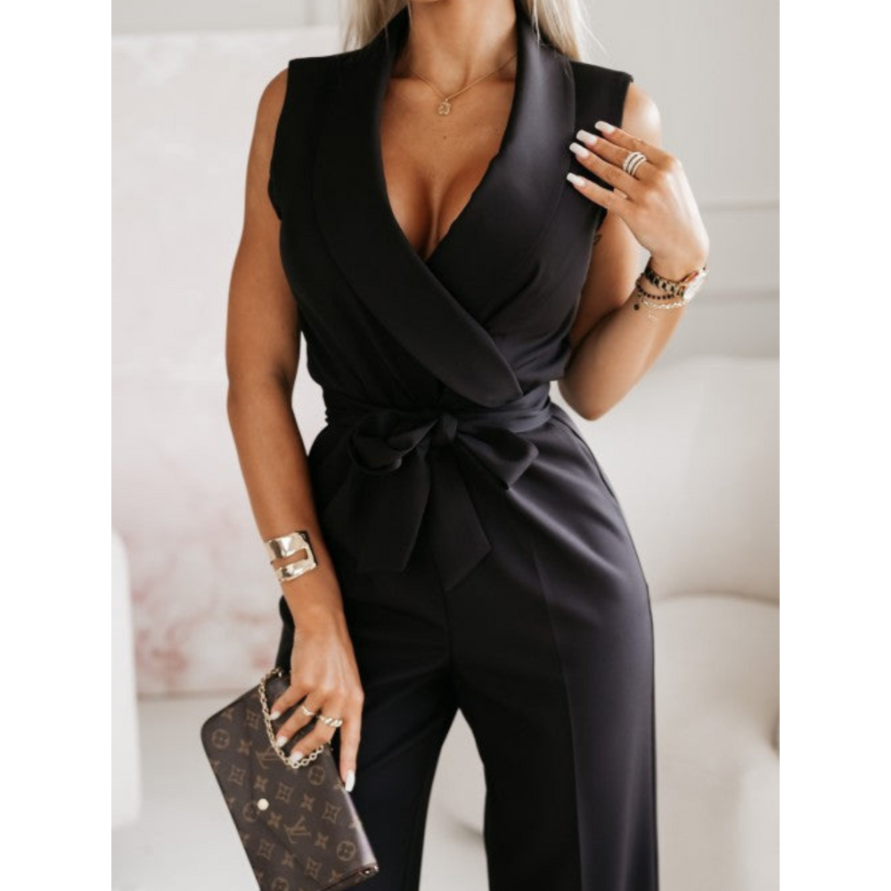 Sleeveless Jumpsuit with Wide-Leg Pants | Carmela