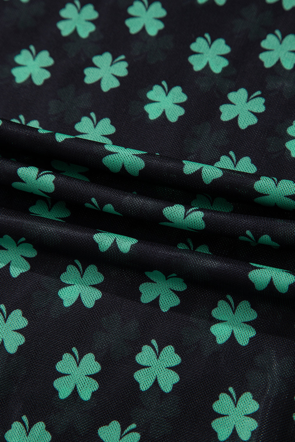 Women Mesh Shamrock Long Sleeve Top | Elowen