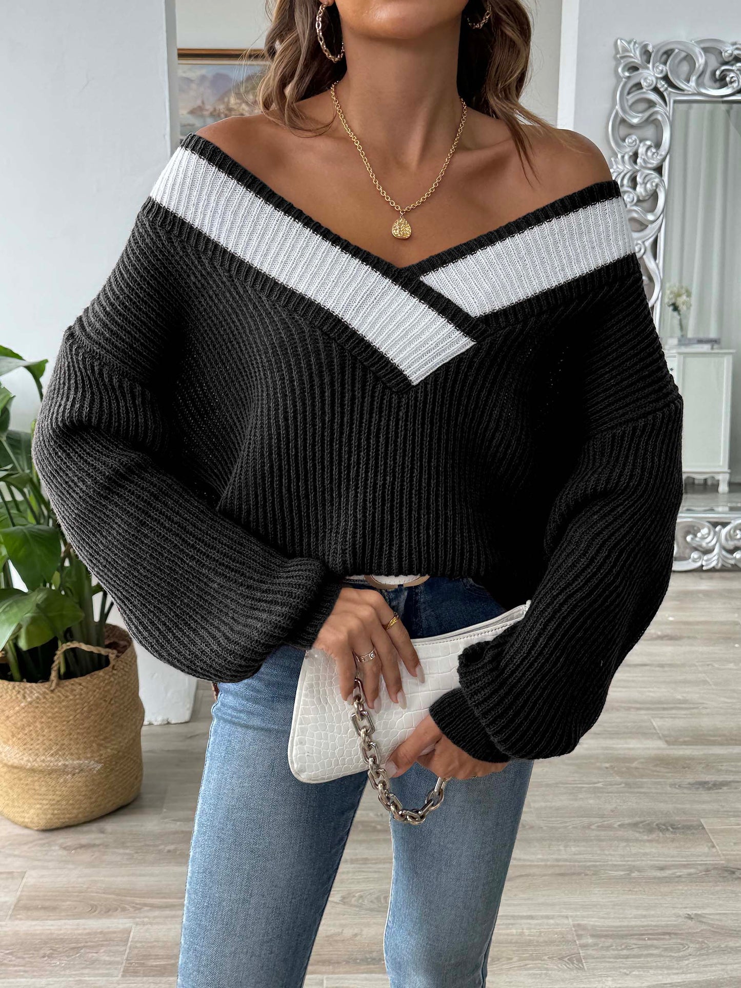 Women Off-Shoulder Knit Sweater | Raquel