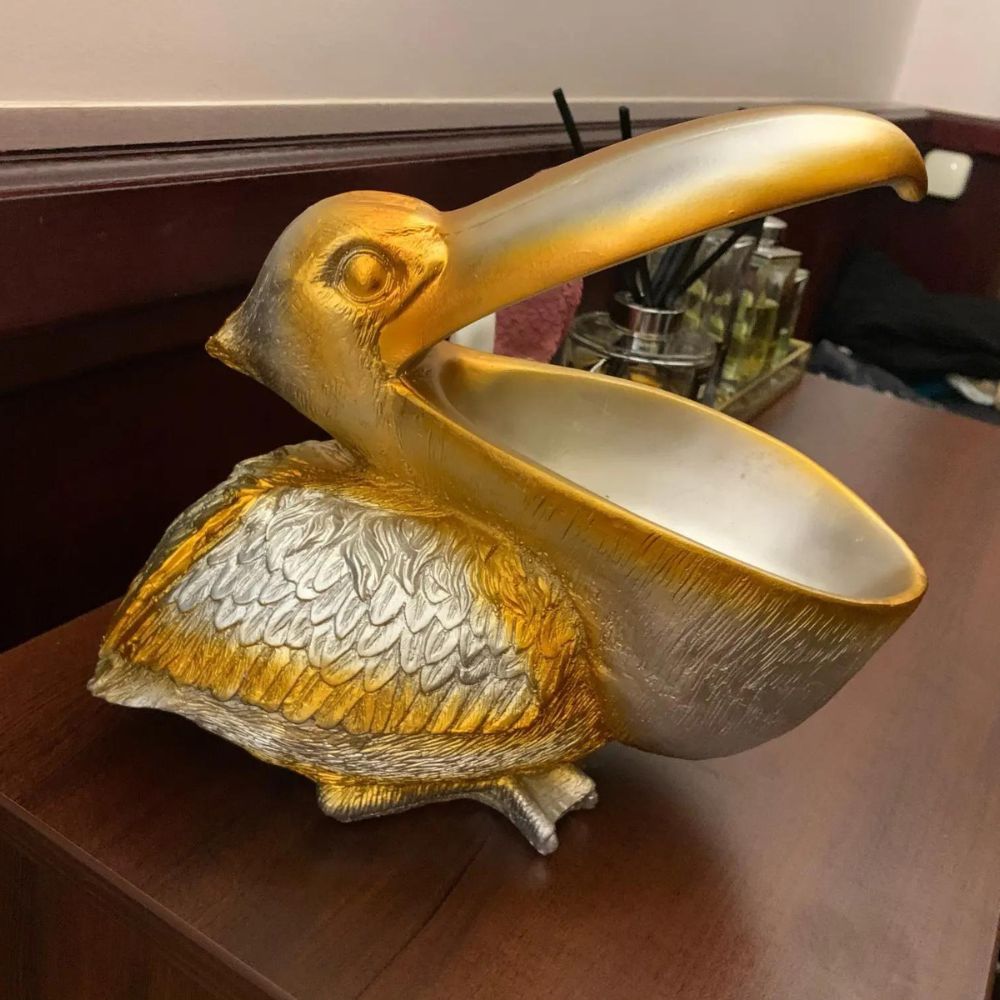 Home Organizer Gold Resin Pelican | Serenity 4
