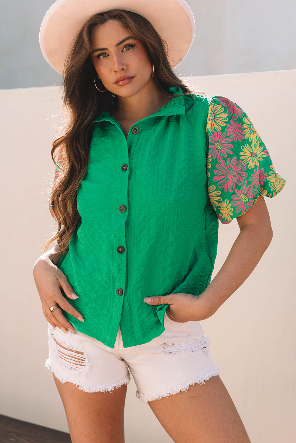 Women Embroidered Puff Sleeve Top | Arlisse