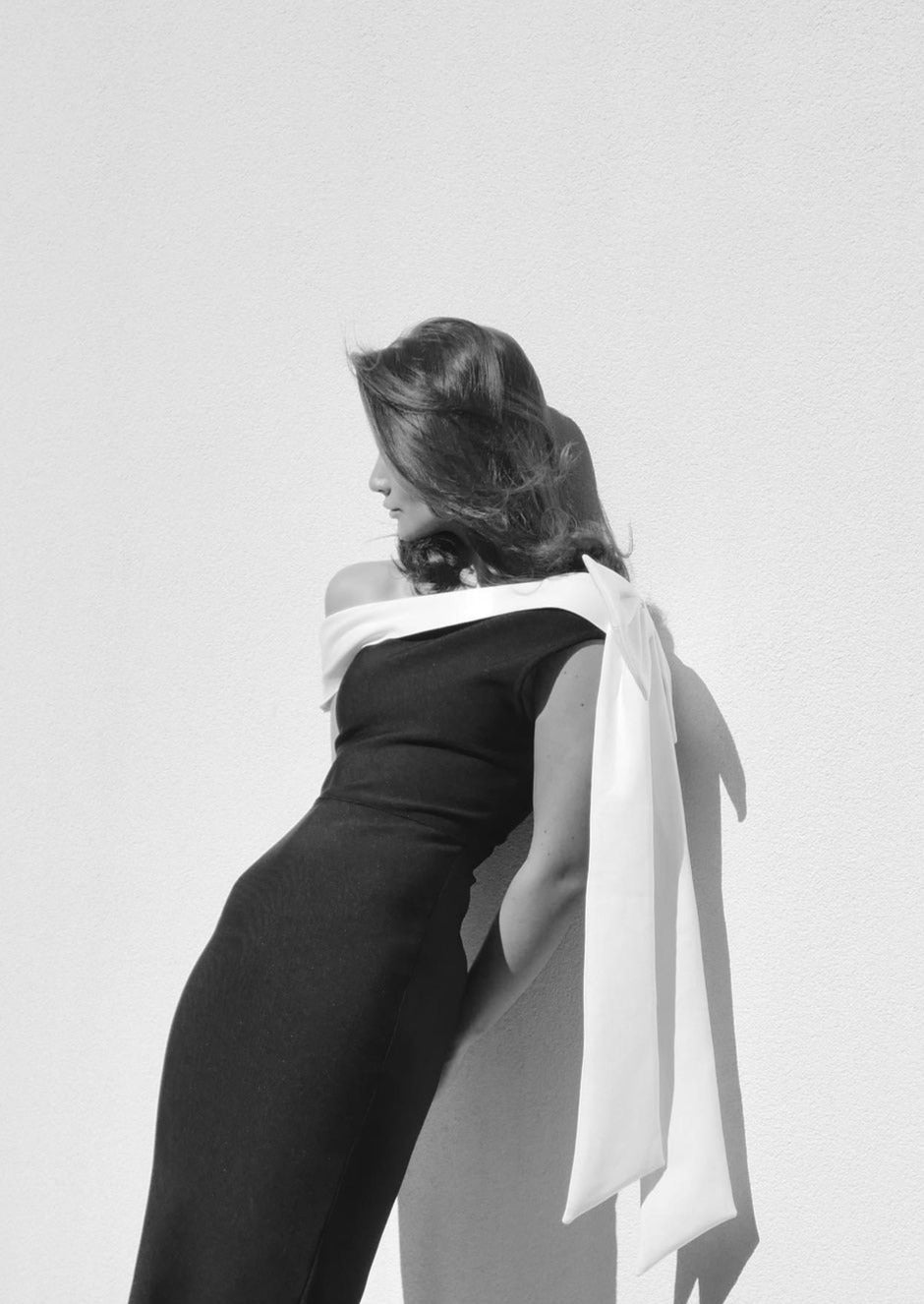 Women Off-Shoulder Bow Midi Dress | Lyriel