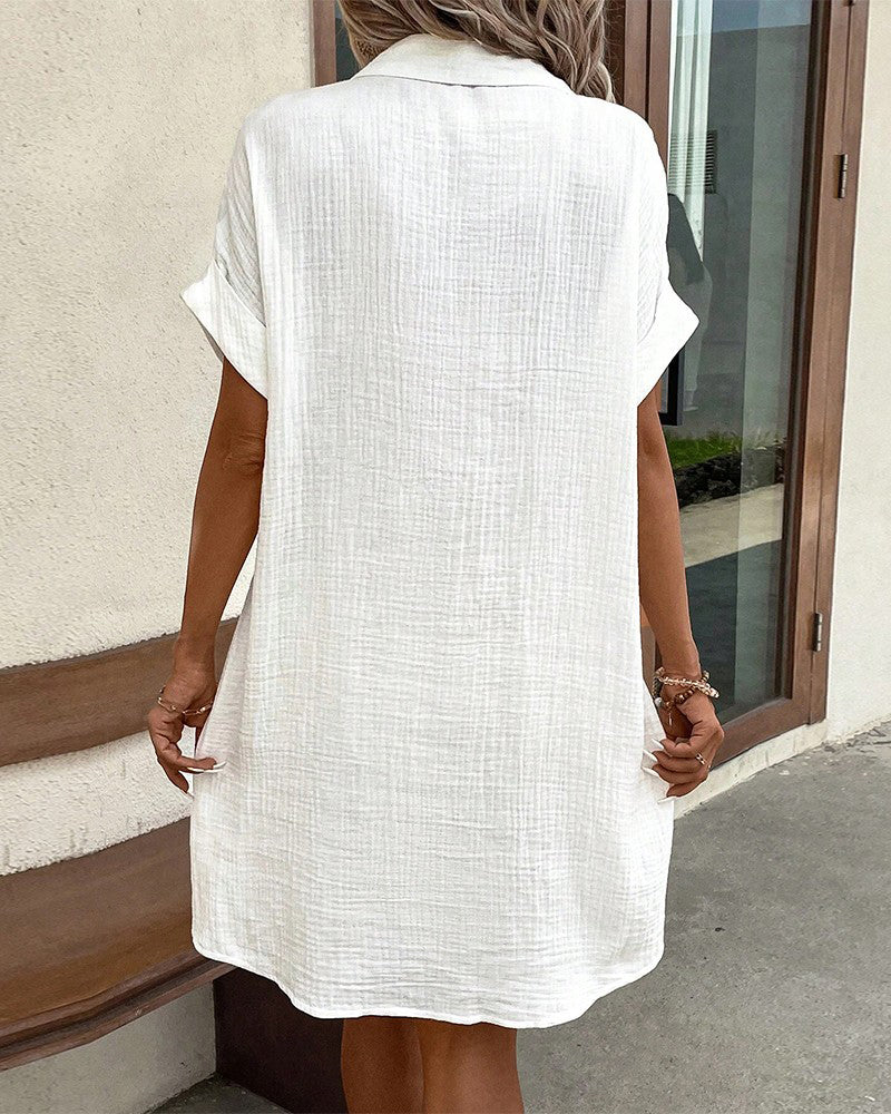 Women Button-Down Shirt Dress with Pockets | Avery