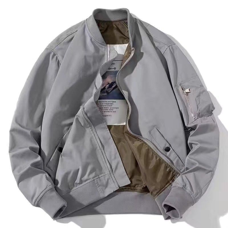Men Minimalist Zip-Up Bomber Jacket | Paul