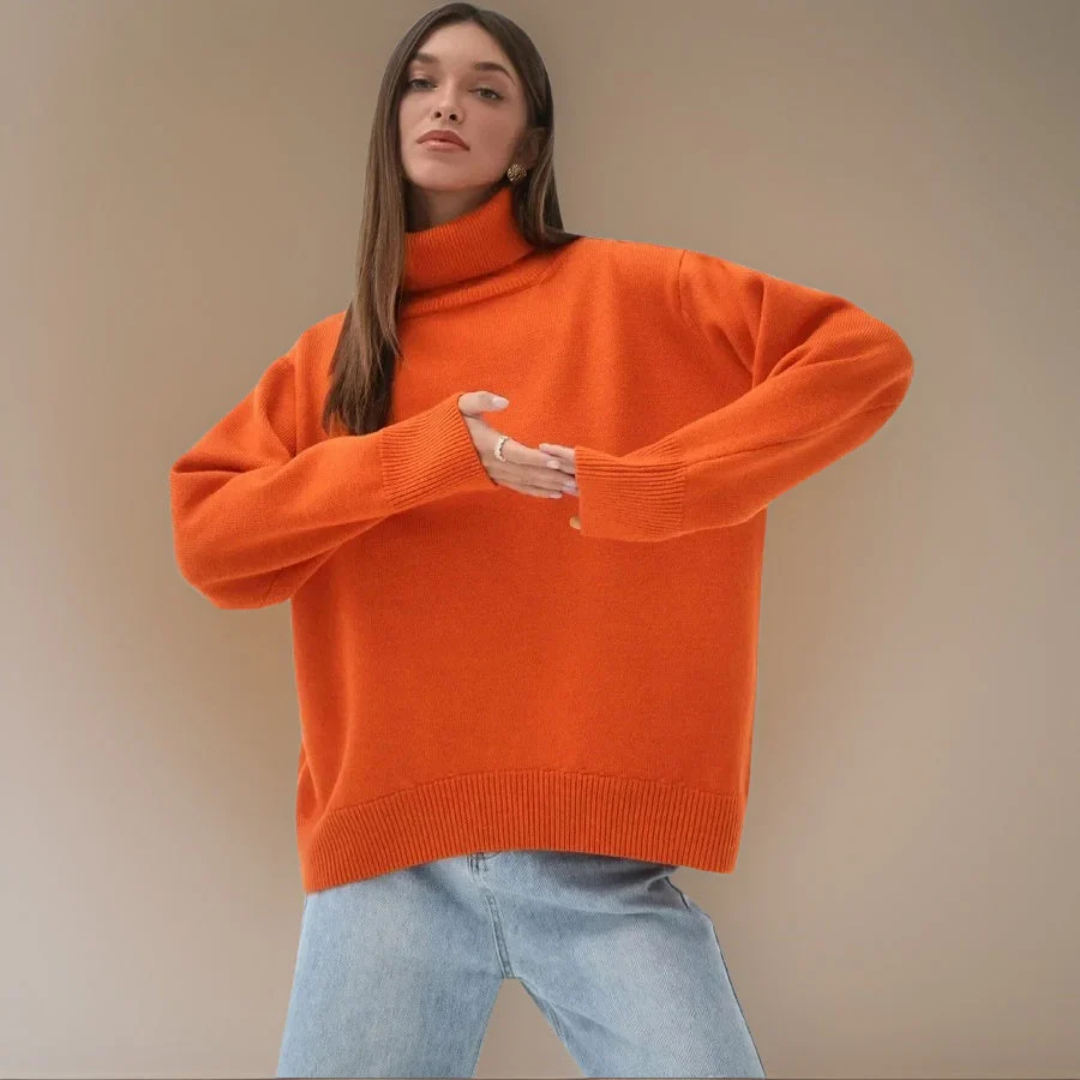 Women Chunky Turtleneck Sweater | Lindsay