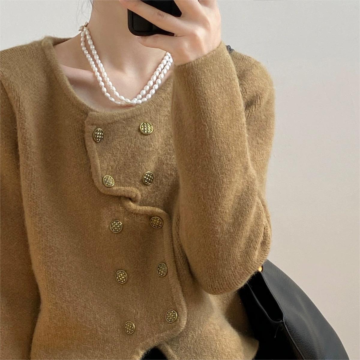 Variant image for Women Cardigan White Acrylic | Classic Chic-2