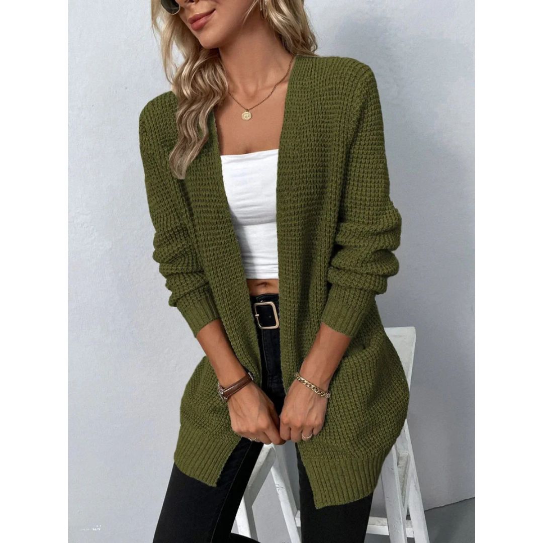 Women Open Front Knit Cardigan | Amelina