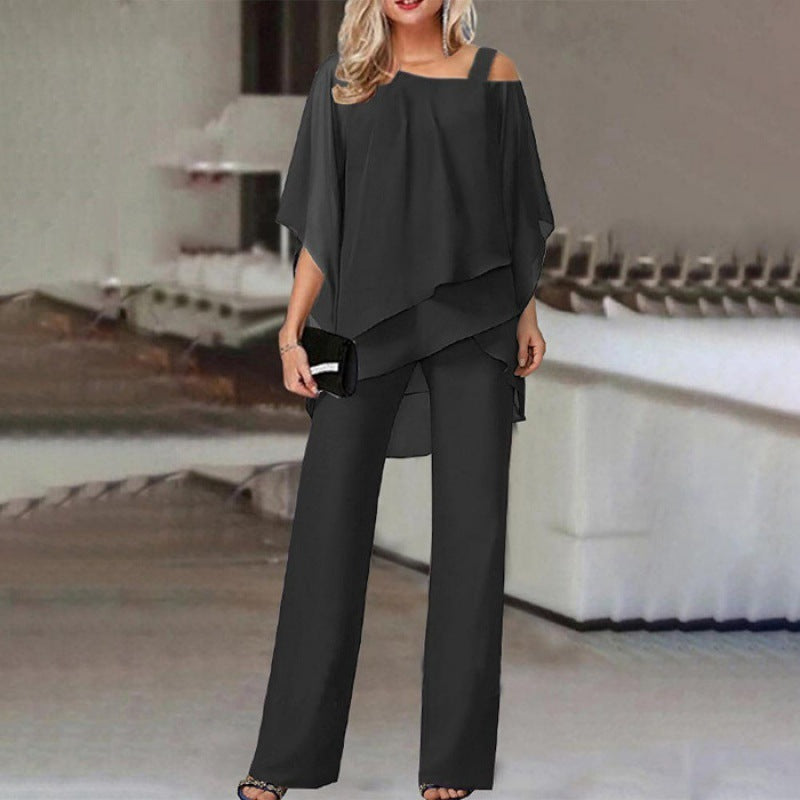 Women Cold Shoulder Layered Pant Set | Arlet