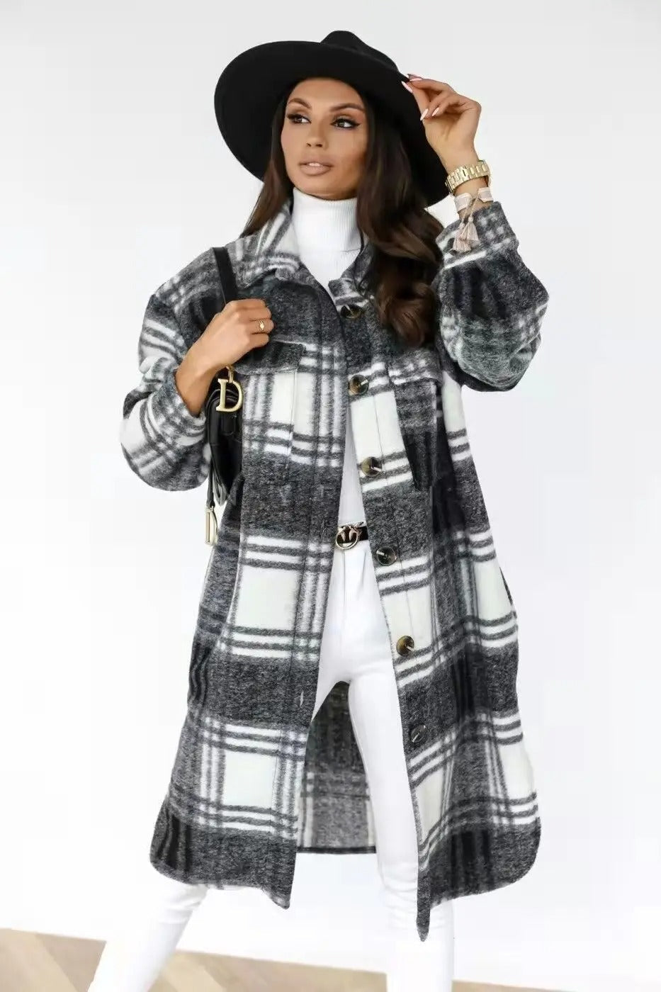 Women Classic Plaid Long Shacket | Briar