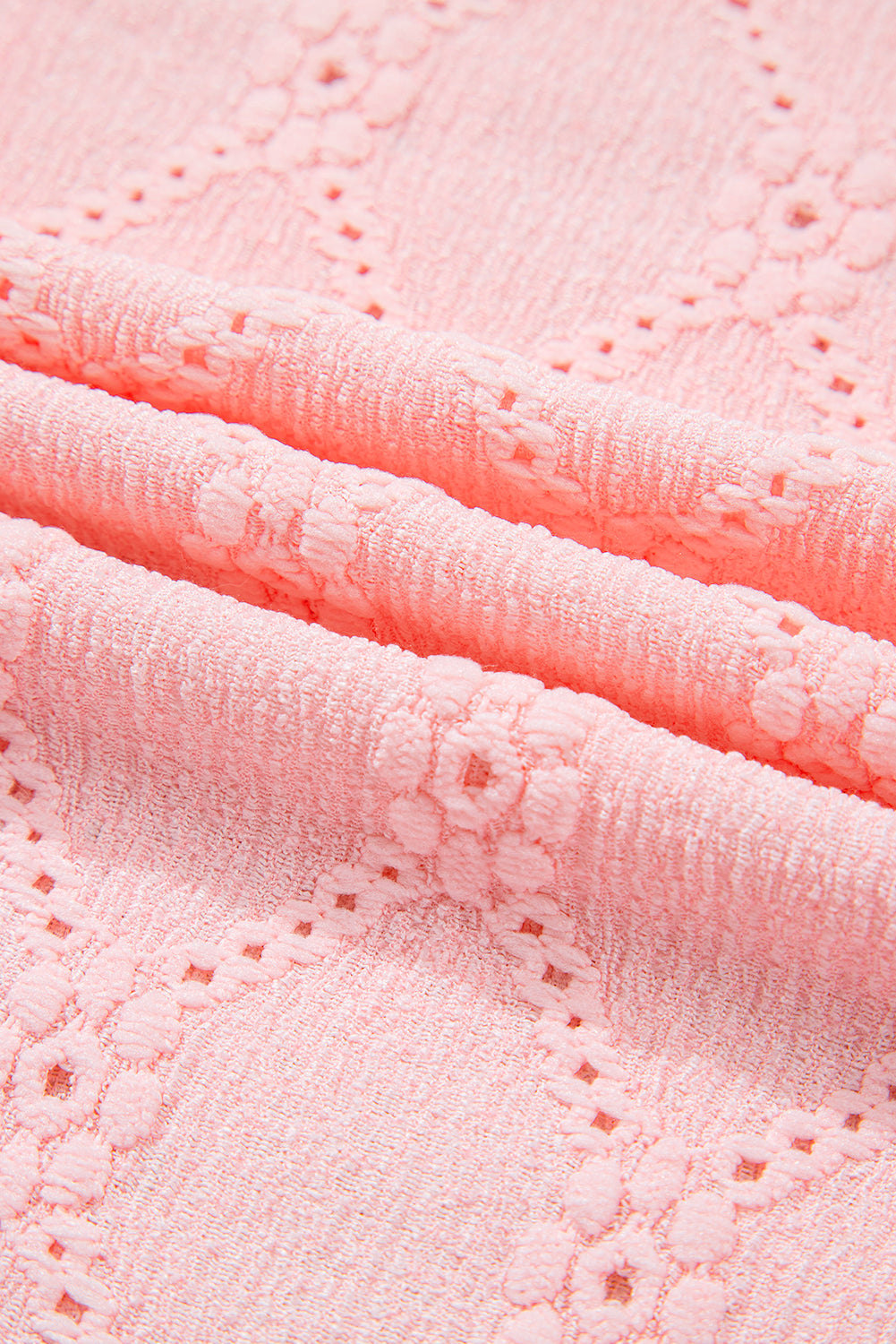 Eyelet Button Short Sleeve Top