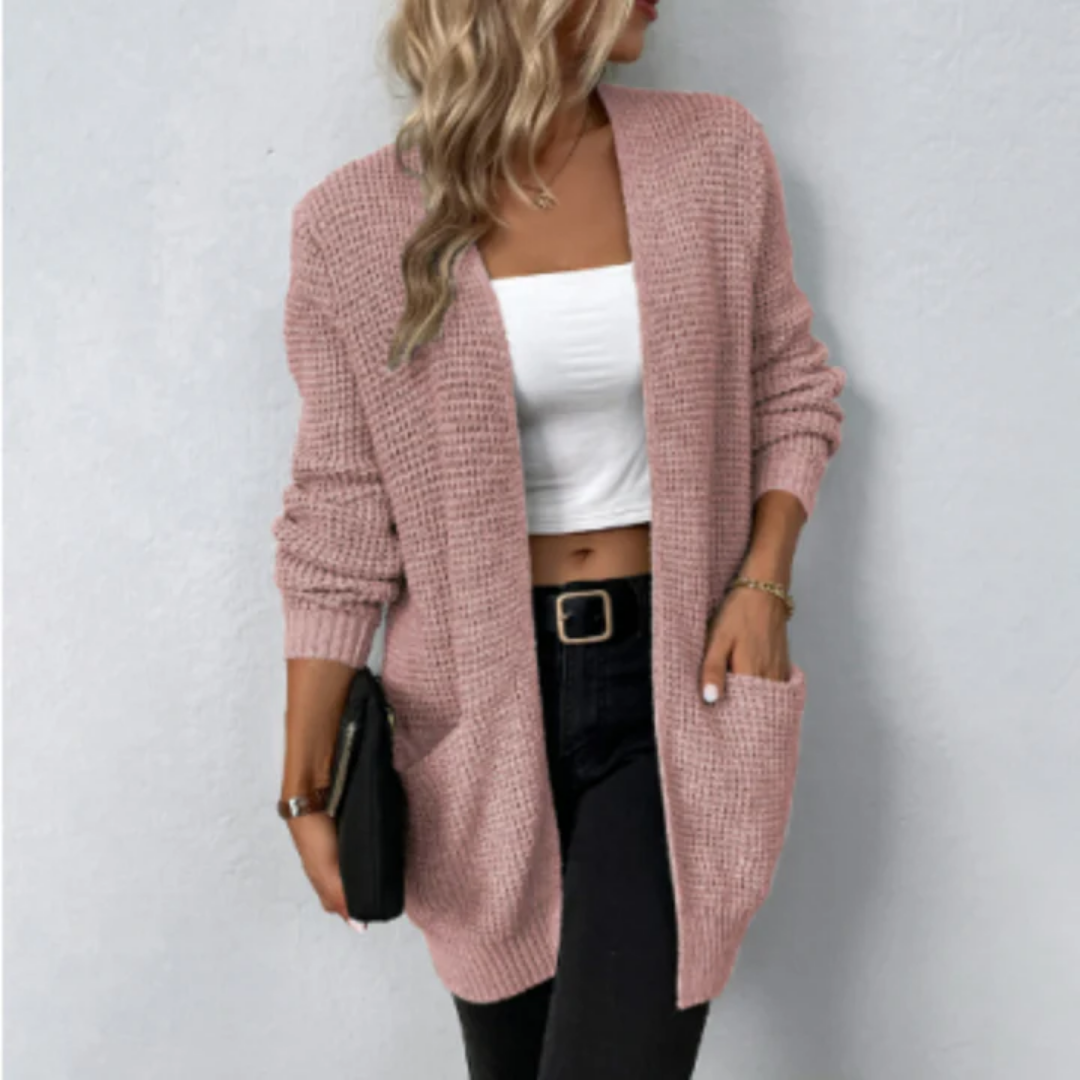 Women Open Front Knit Cardigan | Amelina