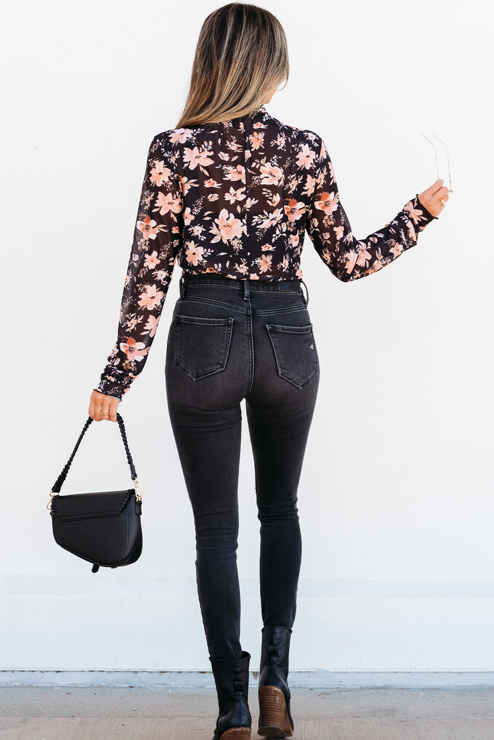 Women Floral Mesh Slim Top | Serelina