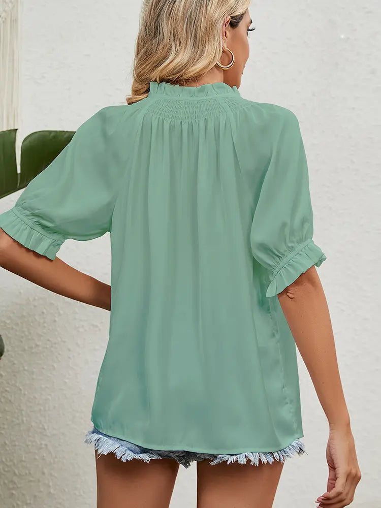 Women Chiffon Blouse White Lightweight | Sophia-6