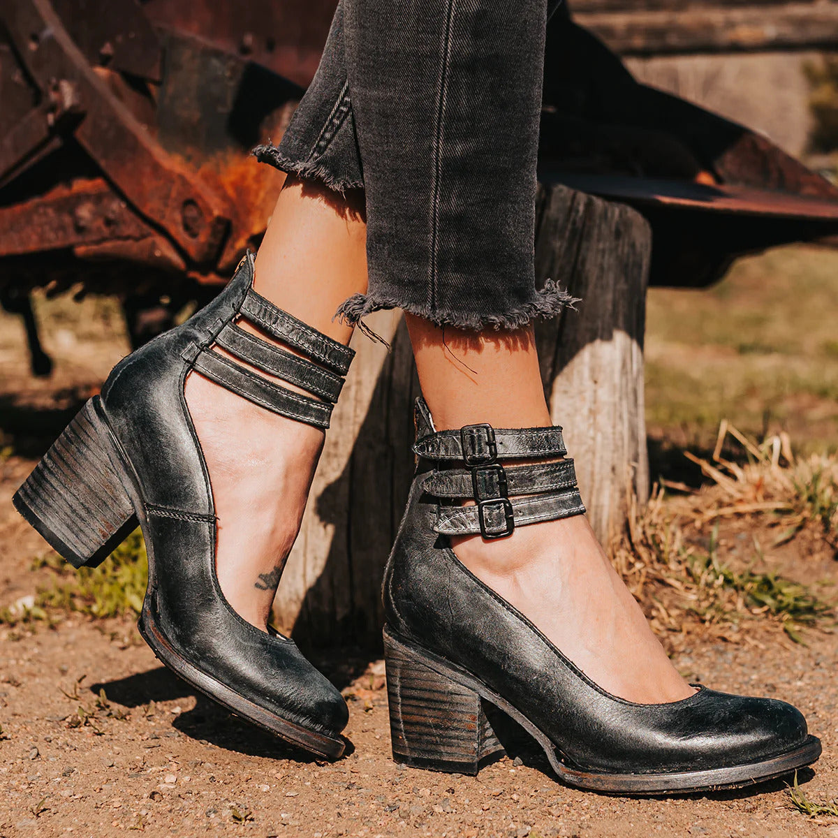 Women Heels Black Eco-Leather Elegant Straps | Melissa-2